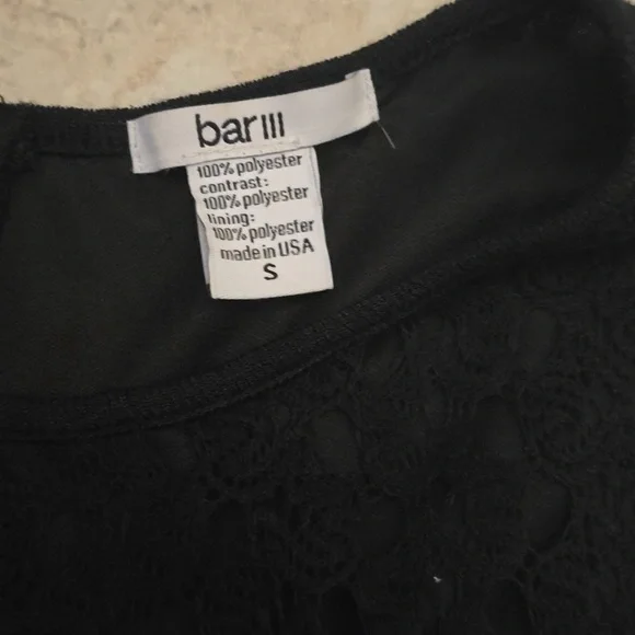 BAR III Elegant Black Lace Top with Cream Skirt Dress - Picture 3 of 4